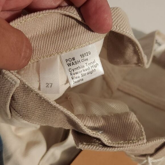 NWT Reformation Cynthia Tonal Reworked High Rise Straight Jean Wash Clay Size 27 - Picture 6 of 14